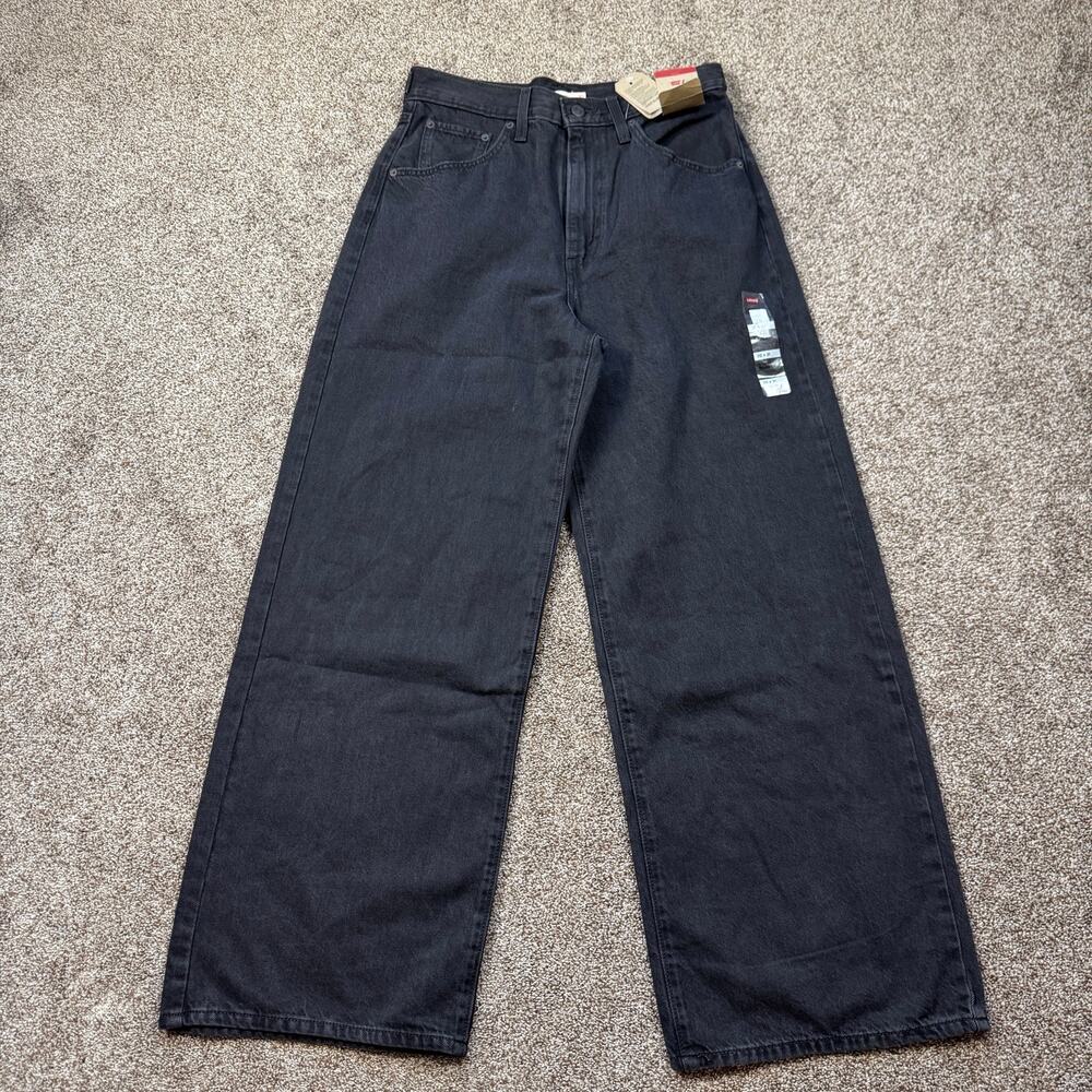 Levi's Cinch Baggy Jeans Grunge Black NWT Size 30x31 Wide Leg Loose Slub